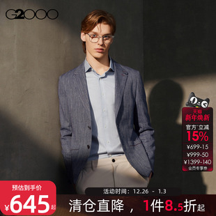 2025商场新款 G2000男装 舒适弹性宽松剪裁休闲西服 绵羊毛混纺