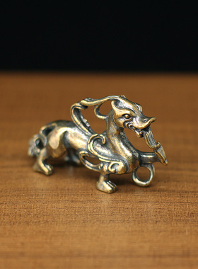 仿古黄铜招财貔貅小摆件茶宠装饰