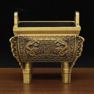 纯铜方鼎四足鼎铜鼎鼎盛春秋摆件家居风水镇宅工艺品公司商务礼品