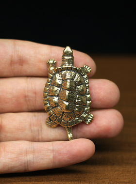 实心纯铜小乌龟鳄鱼龟茶宠小摆件