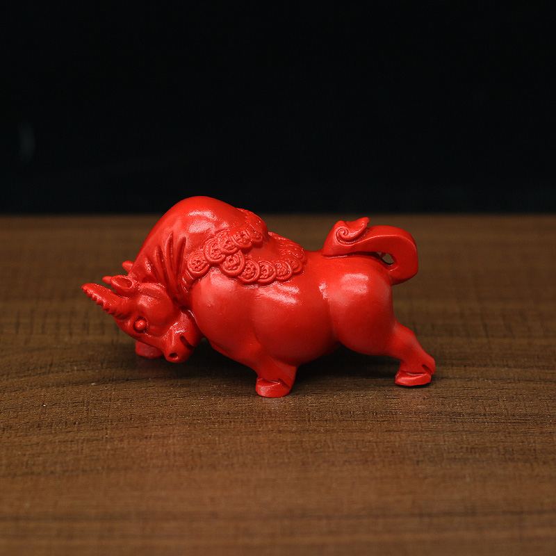 朱砂原矿生肖牛属相本命年小摆件