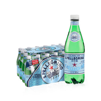 意大利进口圣培露天然含气矿泉水500ml*24瓶整箱气泡水饮料