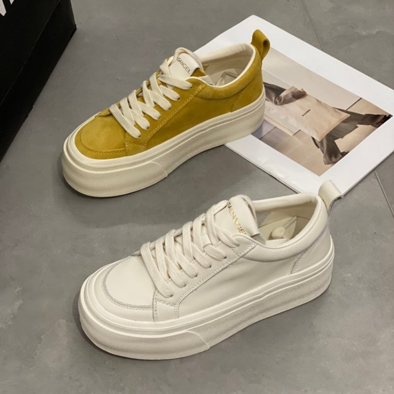 厚底增高小白鞋女2026低帮鞋拼色潮流圆头系带百搭休闲板鞋松糕鞋,女鞋,时尚休闲鞋,淘宝优惠券,粉丝福利购,淘宝优惠卷