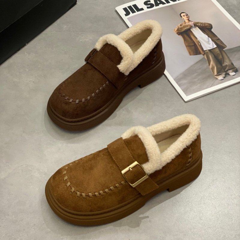 加绒保暖一脚蹬厚底乐福鞋女2025冬季豆豆鞋百搭毛毛鞋休闲勃肯鞋,女鞋,时尚休闲鞋,淘宝优惠券,粉丝福利购,淘宝优惠卷