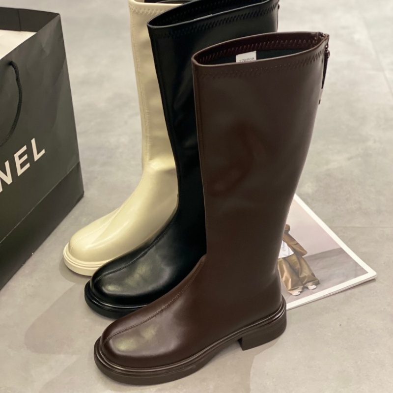 英伦风高筒靴女2025新款休闲