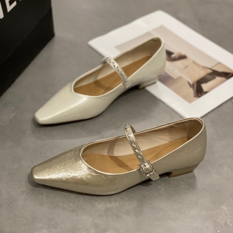 法式复古风方头一字带玛丽珍鞋女2026百搭鞋粗跟金色低跟百搭单鞋,女鞋,时尚休闲鞋,淘宝优惠券,粉丝福利购,淘宝优惠卷