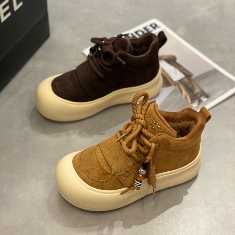 2025新款系带百搭厚底磨砂皮休闲