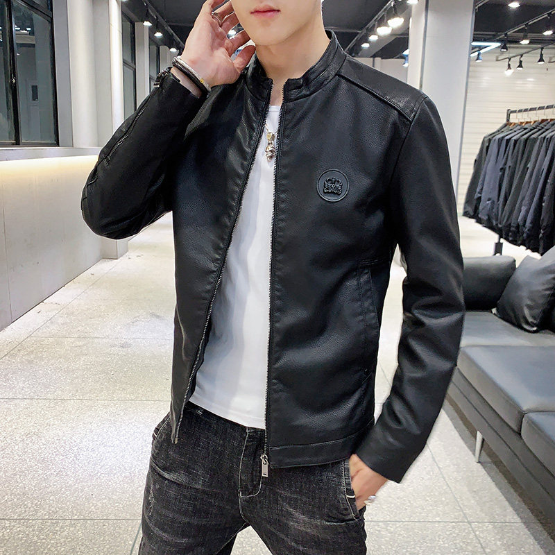 冬季立领哈雷皮衣男土加厚加绒青年帅气机车简约真皮夹克外套潮牌在类目 男装, 皮衣中 - 来自Buy2taobao.com提供专业的淘宝代购服务