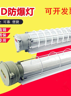 LED防爆灯荧光灯隔爆型单管双管车间厂房仓库灯罩灯管1x18w 2x36w