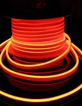 LED灯条12v2835橙色灯带火焰红光桔色橘黄色贴片高亮酒店防水KTV