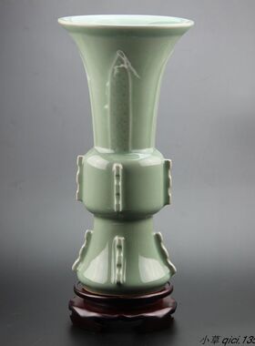 龙泉青瓷书房仿古风花瓶手工艺品