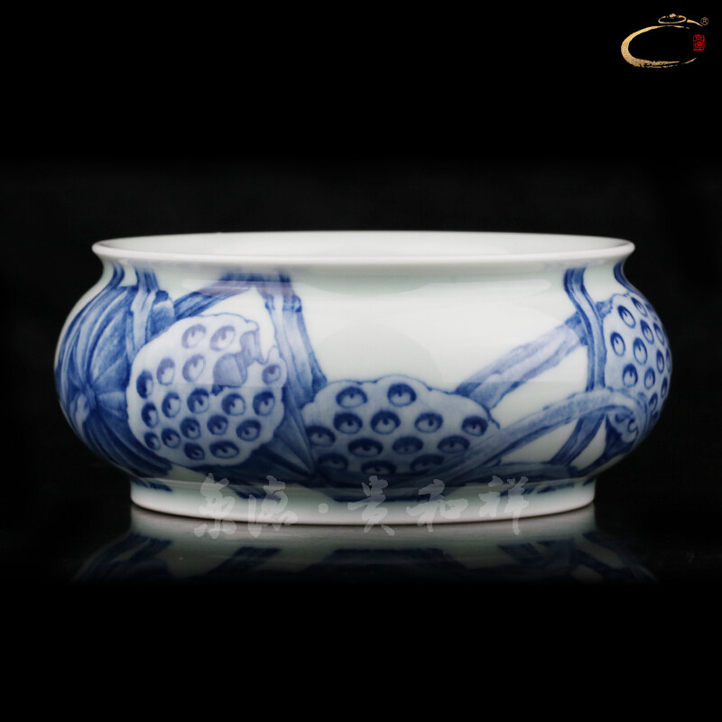 京德贵和祥景德镇手工陶瓷功夫茶茶道配件茶洗水洗釉中彩莲蓬茶洗