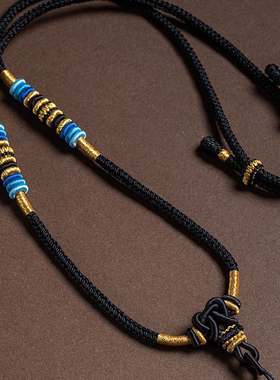 挂链项链手工绳子编织八股毛衣链四季流行吊链金玉配链棉麻材料新