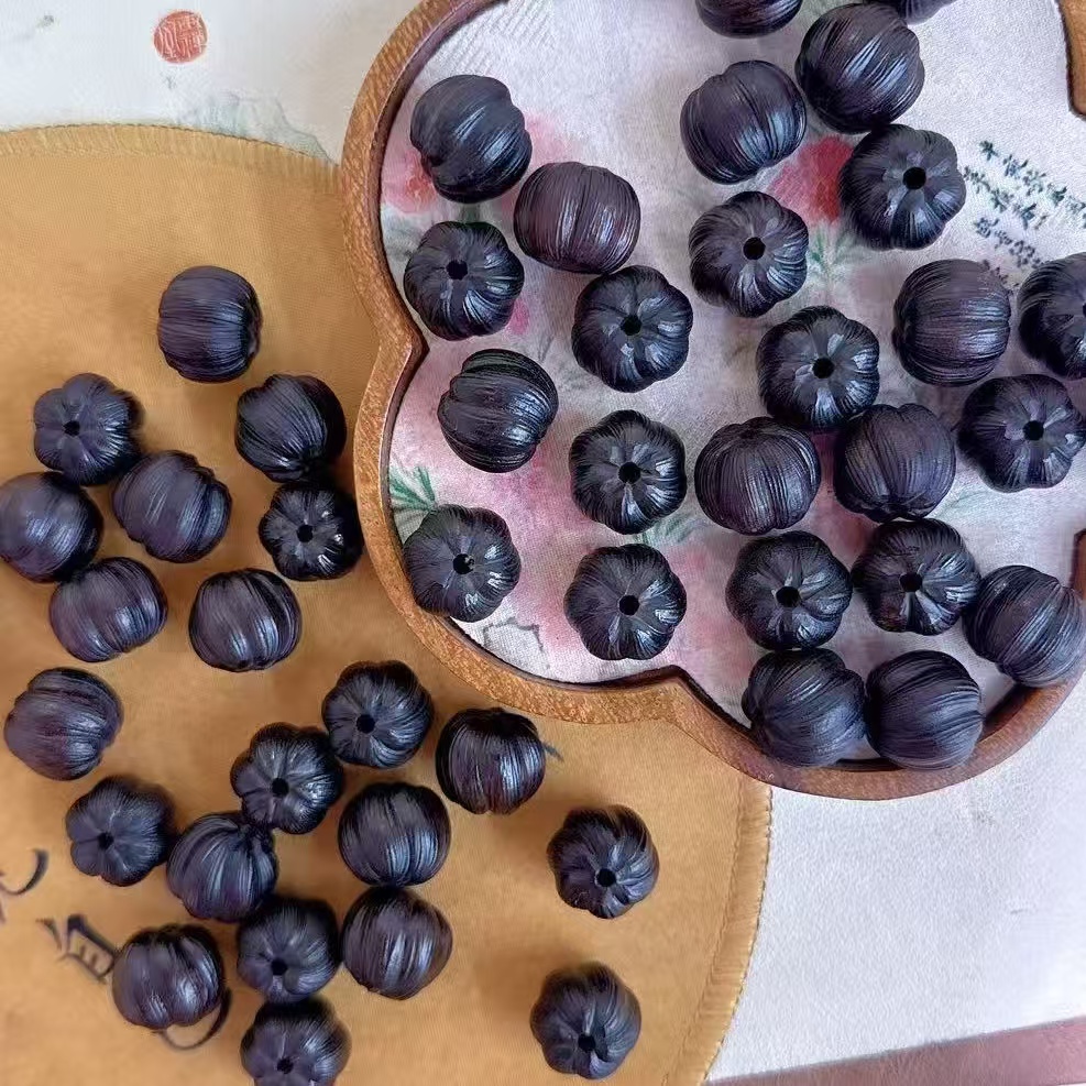 黑檀木拉丝卷卷手串项链配珠