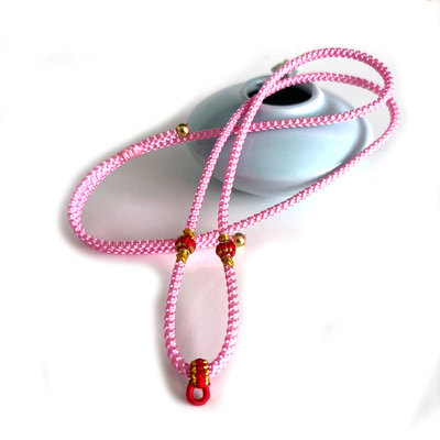 手工编织绳粉挂项链毛衣吊链