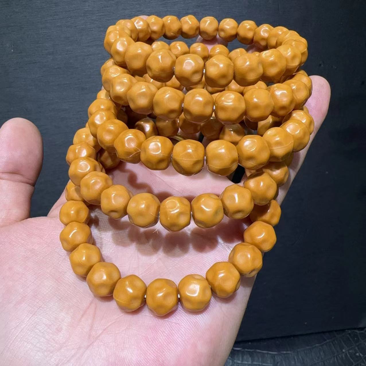 猴头奶酪单圈雕刻男款手链时尚文玩核桃手串钻石情侣佛珠