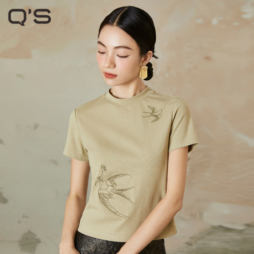 QS秸熙针织百搭套头T恤