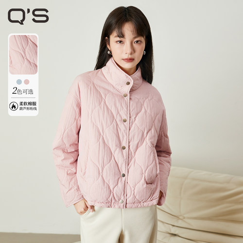 秸熙小立领慵懒风保暖棉服外套