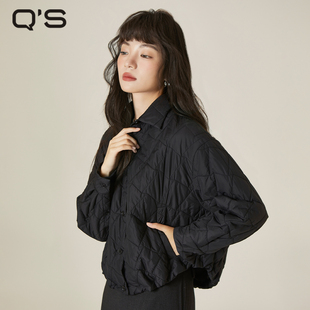 QS秸熙2025气质保暖棉服外套小个子菱格绗棉短款 显瘦轻薄棉衣上衣