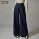 子 宽松垂感显瘦高腰百搭大阔腿长裤 qs秸熙秋冬新款 通勤水洗牛仔裤