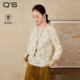上衣 套头圆领贴布宽松时尚 QS秸熙2026春秋新款 气质通勤绣花蕾丝衫