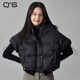 无袖 保暖立领连帽羽绒服短款 鸭绒马甲外穿显瘦外套 新款 qs秸熙冬季