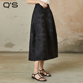 秋冬黑色提花显瘦高腰百搭半截裙 洋气爆款 qs秸熙半身裙女新款 时尚