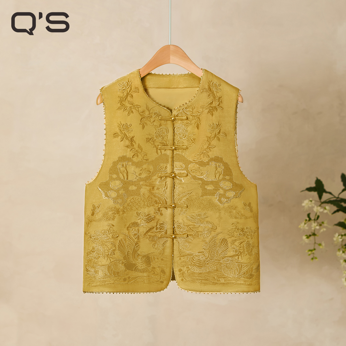 秸熙新中式鎏光钉珠马夹外套