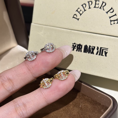 辣椒派 迷你猪鼻子镂空满钻耳扣女 叠戴多耳洞耳饰简约轻奢高级感