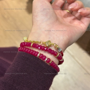 辣椒派 一眼心动鸽血红盘缠串珠手串 新年珠光宝气 品质红刚玉