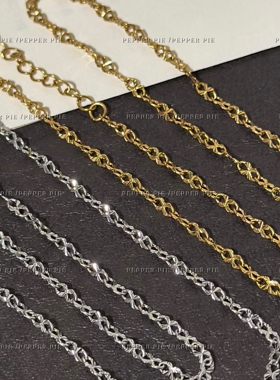 辣椒派 不掉色进口车花工艺基础钛钢8字满天星素链 极简叠戴项链