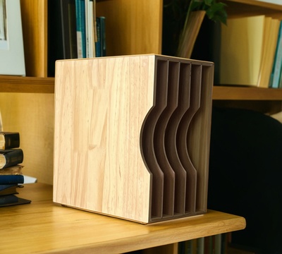 黑胶唱片收纳架实木LP唱片收纳箱CD收纳架桌面置物架唱片杂志文件