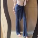 巨显瘦腿长 女 型轻薄透气直筒瑜伽休闲裤 假两件系带微辣长裤 版