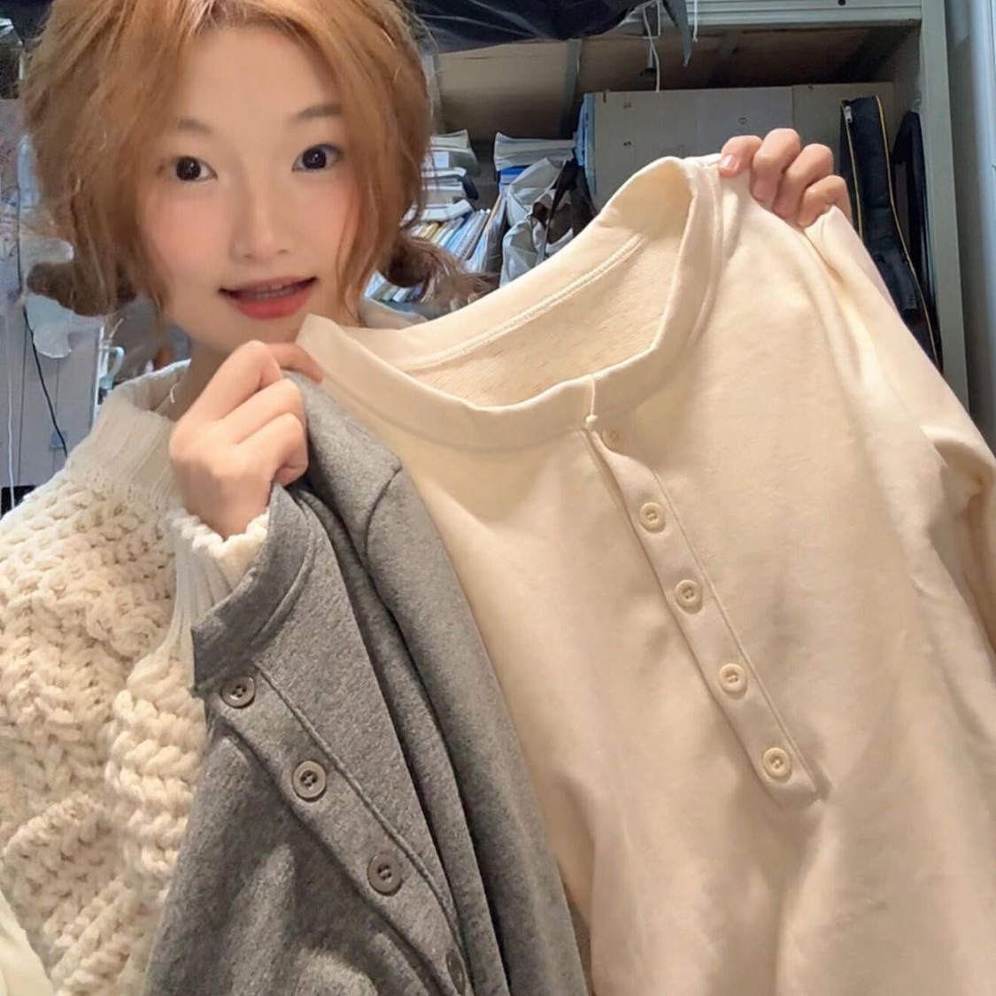 太爱啦!!无di保暖韩系校园风长袖