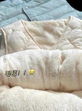 一件过冬！背心女冬季加厚羊羔绒加绒内搭叠穿内胆老钱风菱格马甲