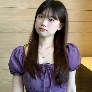 漂亮掐腰上衣 玫瑰温柔明媚蕾丝方领花苞袖 短款 一字肩气质新款