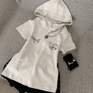 现货速发！日系修身辣妹显瘦上衣宅亚文化学生猫耳朵短袖外套女