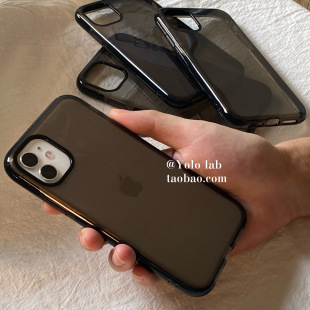 极简暗黑ins纯色i12透明XS适用13promax苹果14手机壳XR硅胶15男女 16promax