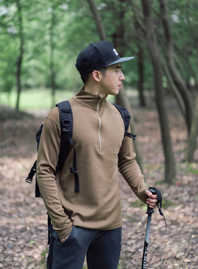 SHEEP RUN美利奴羊毛半拉链衫男吸湿排汗秋冬保暖透气户外速干