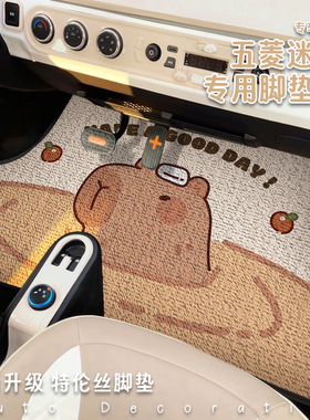 卡皮巴拉五菱mini迷你专用脚垫EV马卡龙GB专用新款三代四门丝圈垫