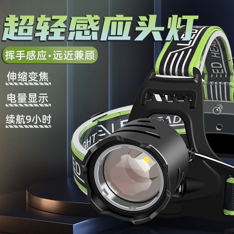 翰光激光头灯感应手电筒超长续航