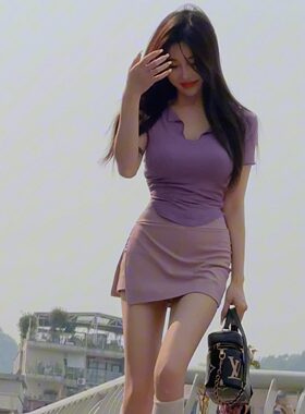 小个子夏季纯欲甜辣妹穿搭配一整套时尚短袖T恤显瘦短裙两件套装