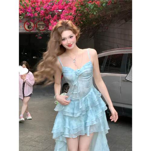 STAZF7 微胖mm纯欲风吊带连衣裙女春夏2025氛围感海边度假长裙