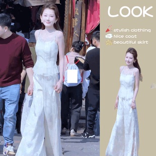 2025夏季新款小个子气质绝美吊带上衣阔腿裤女装时尚名媛仙气套装