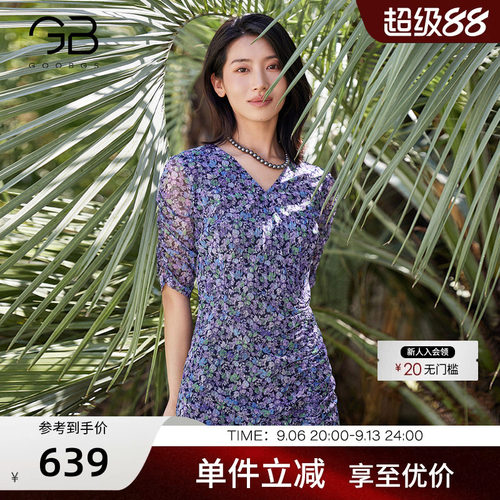 谷邦碎花连衣裙女2026夏季新款