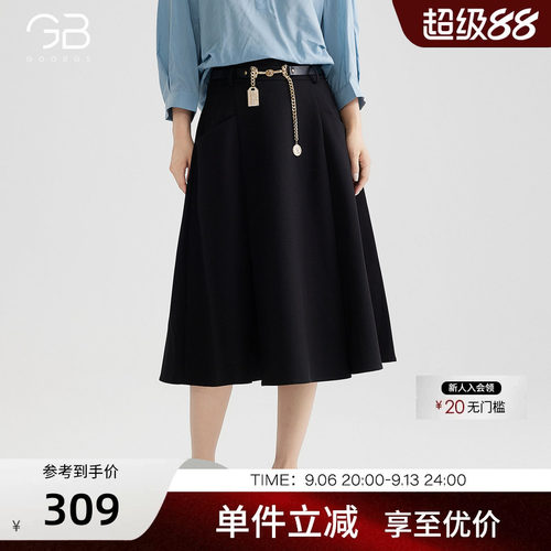 谷邦法式气质高腰显瘦半身裙