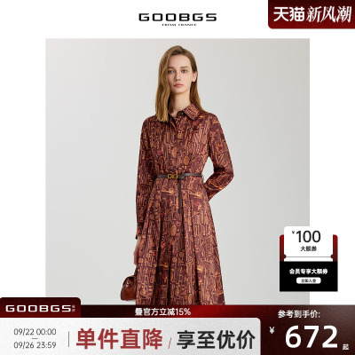 GOOBGS/谷邦印花连衣裙