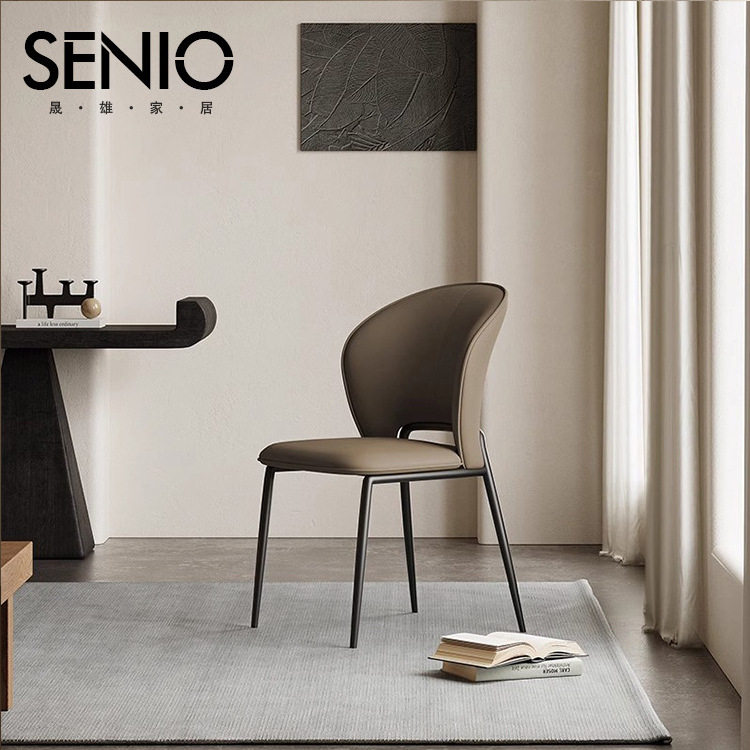 轻奢餐椅现代简约家用餐厅椅子意式设计师高端酒店洽谈皮艺靠背椅,住宅家具,餐椅,淘宝优惠券,粉丝福利购,淘宝优惠卷