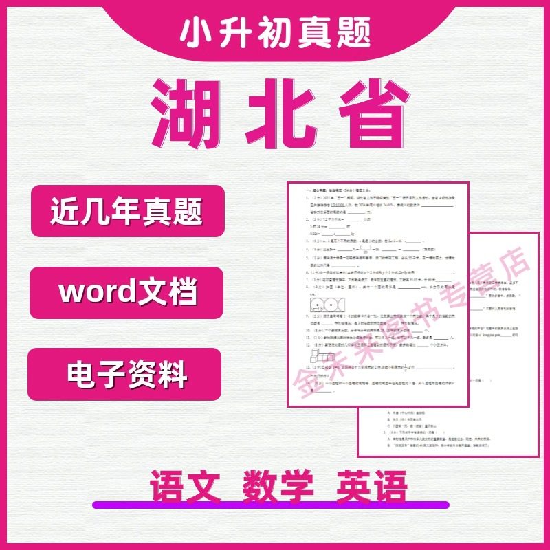 湖北省历年小升初真题电子版试卷