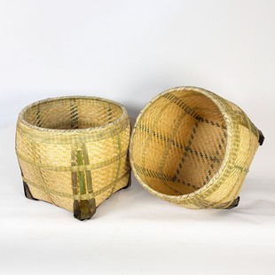 湘西竹编米箩筐大竹筐超市收纳摆台结婚喜箩筐明档装饰干货蔬菜筐
